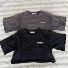 WEGO ロゴプリント クロップドTシャツ ブラックのサムネイル