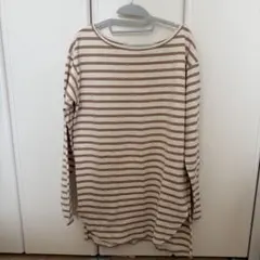 FREAK'S STORE 長袖Tシャツ ベージュ・ブラウンストライプ F