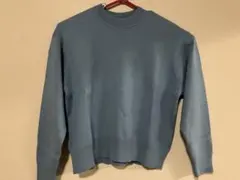 UNIQLO スムースコットンクルーネックセーター ブルー Lサイズ