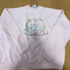 アメリカ製　ピンク イラスト スウェット トレーナー