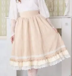 愛野えり　マノンローズ　薔薇柄ジャカードスカート　アイボリー　3L 大きいサイズのサムネイル