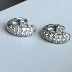 ブ*。様 スタージュエリー Pt900 0.25ct ダイヤモンド フープピアス 
