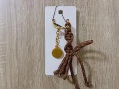 ZARA ザラ コードチャーム キーホルダー キーリング ブラウン