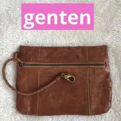 genten ／ゲンテンポーチ／本革／止める紐付き／605062