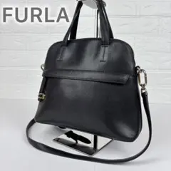 FURLA パイパー　2way ハンドバッグ　ショルダーバッグ　ブラック　レザー