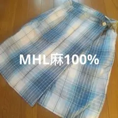 MARGARET HOWELL チェック柄 ラップスカート MHL麻100%のサムネイル