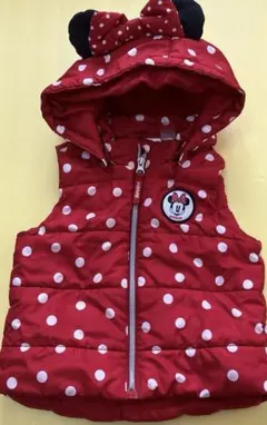 Disneyミニー 赤い水玉模様 ベビーベスト 90cm