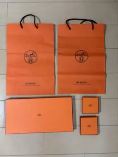 HERMES ショップ袋2点&箱3点セット
