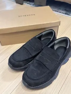 ローファースニーカー　スウェード　ブラック