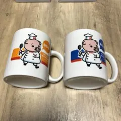 非売品　エースコック　こぶた　マグカップ 2個セット　ランチョンマット付き