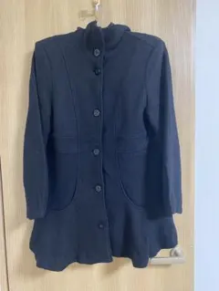 ウール混ショートコート ブラック