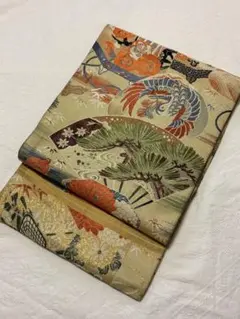 アンティーク 正絹 金糸 銀糸 丸帯 両面全通 ①