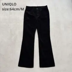 【UNIQLO ユニクロ】（64cm/M）ブラック コーデュロイ フレアパンツ