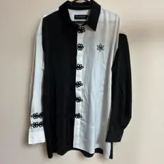PSYCHO NATION サイコネーションバイカラー チャイナシャツ 長袖