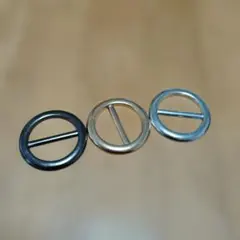 スカーフリング 3点セット（シルバー・ゴールド・ブラック）シンプル 丸型