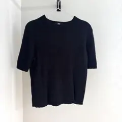 UNIQLO サマーニット 半袖 L ブラック
