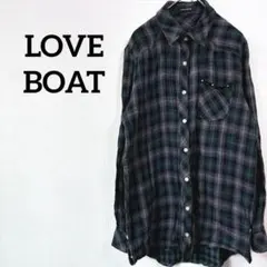 727 ラブボート　長袖チェックシャツ　トップス　羽織　上着　ラメ　カジュアル