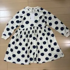 セラフ 水玉ワンピース 長袖 140