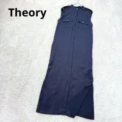 Theory ノースリーブシャツワンピース M ネイビー 2026年最新】theory 柄：無地 レディース ノースリーブ シャツ