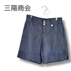 【サンヨーショウカイ】ハーフパンツ　ワイド　リネン混　ワイド　薄手　春夏　38のサムネイル