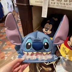 新品未使用 香港ディズニー 香港 スティッチ 耳付きキャップ キャップ
