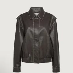 ダークブラウン レザー風ジャケットOAK+FORT 期間限定値下げ