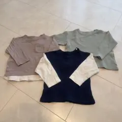 水通しのみの未着用あり❣️長袖カットソー 90cm 3枚セット♡