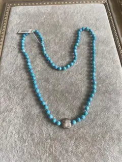 ターコイズブルー ビーズネックレス