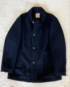 ビームス　ウール ネイビー ピーコート 5ボタン　メンズXL フード付き