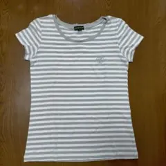 CLATHAS 半袖Tシャツ ボーダー リボン付き サイズ38のサムネイル