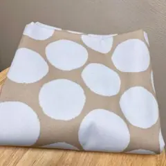 50ｃ綿オックス北欧風★手描き風ドット水玉はぎれ生地グレー地にサックス水色