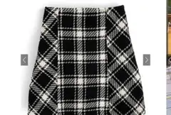 GRL バックリボンツイードチェックミニスカート ブラック [gm699]