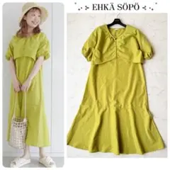 【 EHKA SOPO 】 ブラウスセットワンピース 半袖 ロングワンピース F