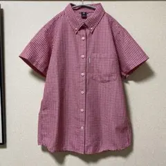 モンベル 半袖シャツ レディース XL 赤 チェック柄 ボタンダウン 美品のサムネイル