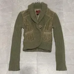 Vanity ニット ジャケット M カーキ y2k フェアリーグランジ 短丈のサムネイル