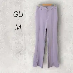 ジーユー GU カットソーカラーフレアスラックス【M】パープル
