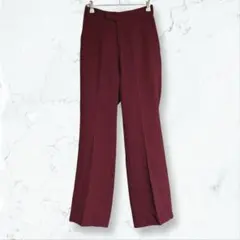 a3389 ローリーズファーム フレアパンツ ボルドー L 無地 センタープレス