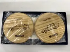 【新品未使用】Sweden SAAB サーブ　木製コースター 2枚セット