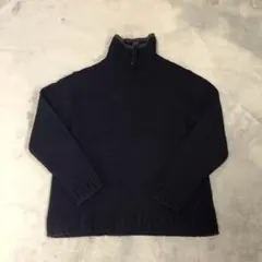 SHlPS ネイビー ハイネック ニットセーターMサイズ