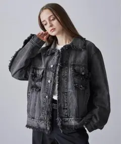 【CLEL】ハードフリンジデニムジャケット Lサイズ