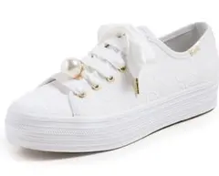 kate spade23.5㌢ホワイト花柄刺繍スニーカー　新品　keds