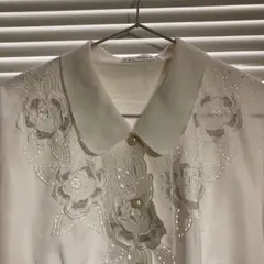 古着 ヴィンテージ レース ブラウス 長袖