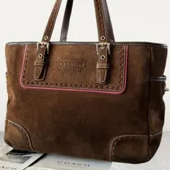 希少色 coach トートバッグ ターンロック スウェード パープル y2k 