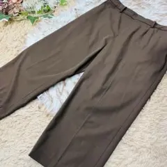 UNIQLO サブリナ丈パンツ　XLサイズ ストレッチアリ　ダークブラウン