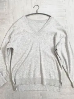 UNIQLO スムースコットン　リラックス　セーター　グレー