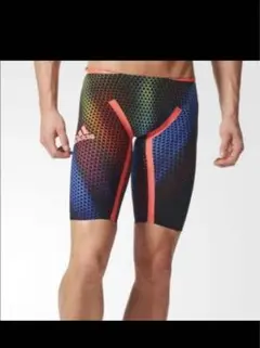adidas 競泳水着 ハーフスパッツ　水泳　平泳ぎ　アディダスのサムネイル
