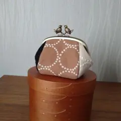 new❁ 小鳥の口金 4面がま口ポーチ/ dop☆ミナペルホネン ハンドメイド