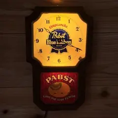 Pabst Blue Ribbon 壁掛け時計 ビンテージ パブスト ライト Pabst Blue Ribbon プールランプ パブスト ライト ビンテージ - メルカリ