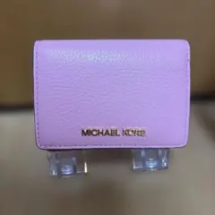 MICHAEL KORS 三つ折り財布 ピンク レザー コンパクトウォレット