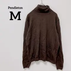 Pendleton 【M】タートルネック メリノウール100% ブラウン
